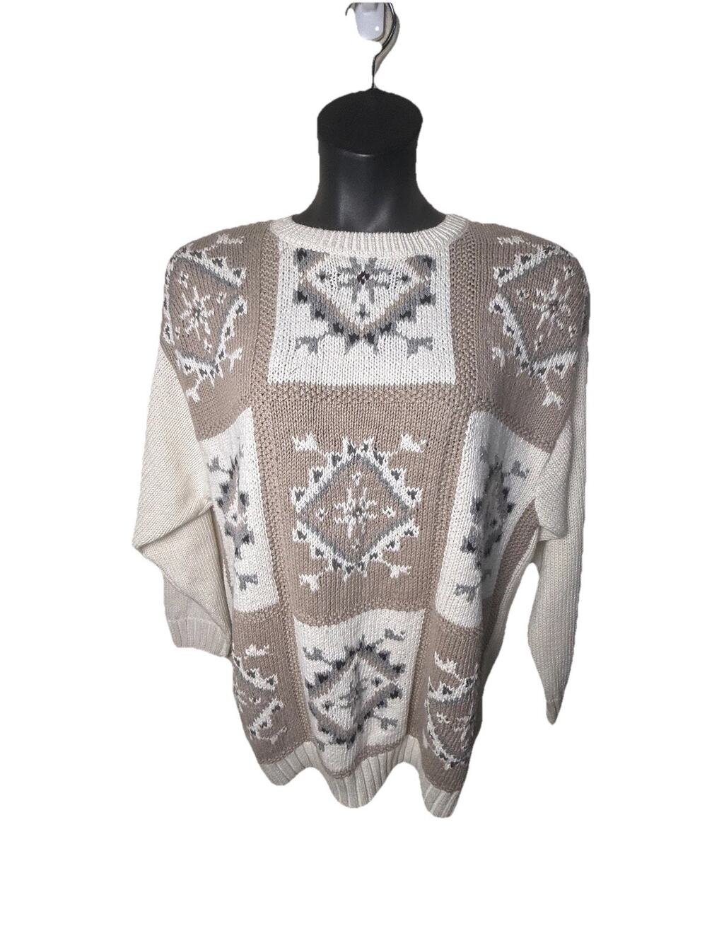 Cottagecore Winter Vtg Cotton Ramie Sweater New Size 1X Dillards Russ Sport